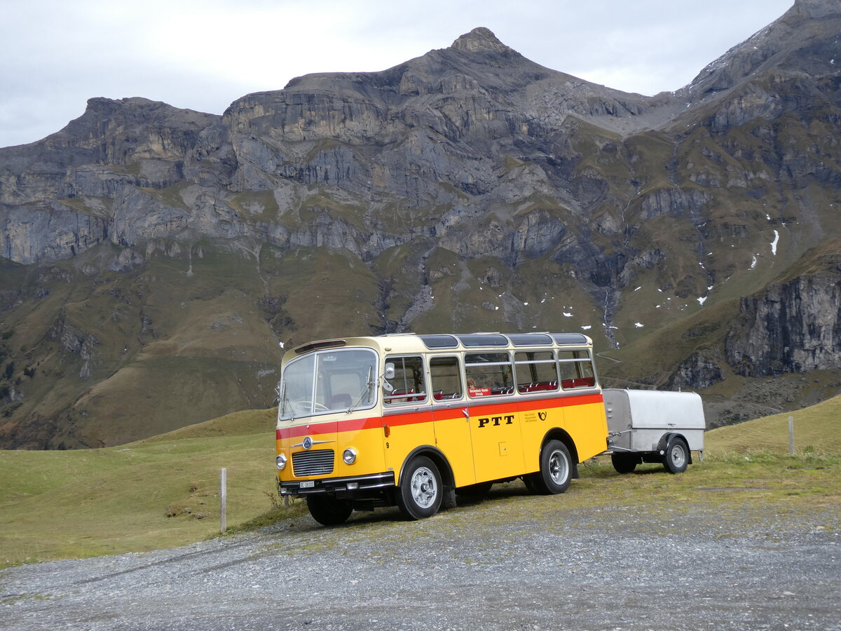 (268'105) - Schmid, Thrishaus - Nr. 9/BE 26'105 - Saurer/R&J (ex Geiger, Adelboden Nr. 9) am 12. Oktober 2024 auf dem Bundlger