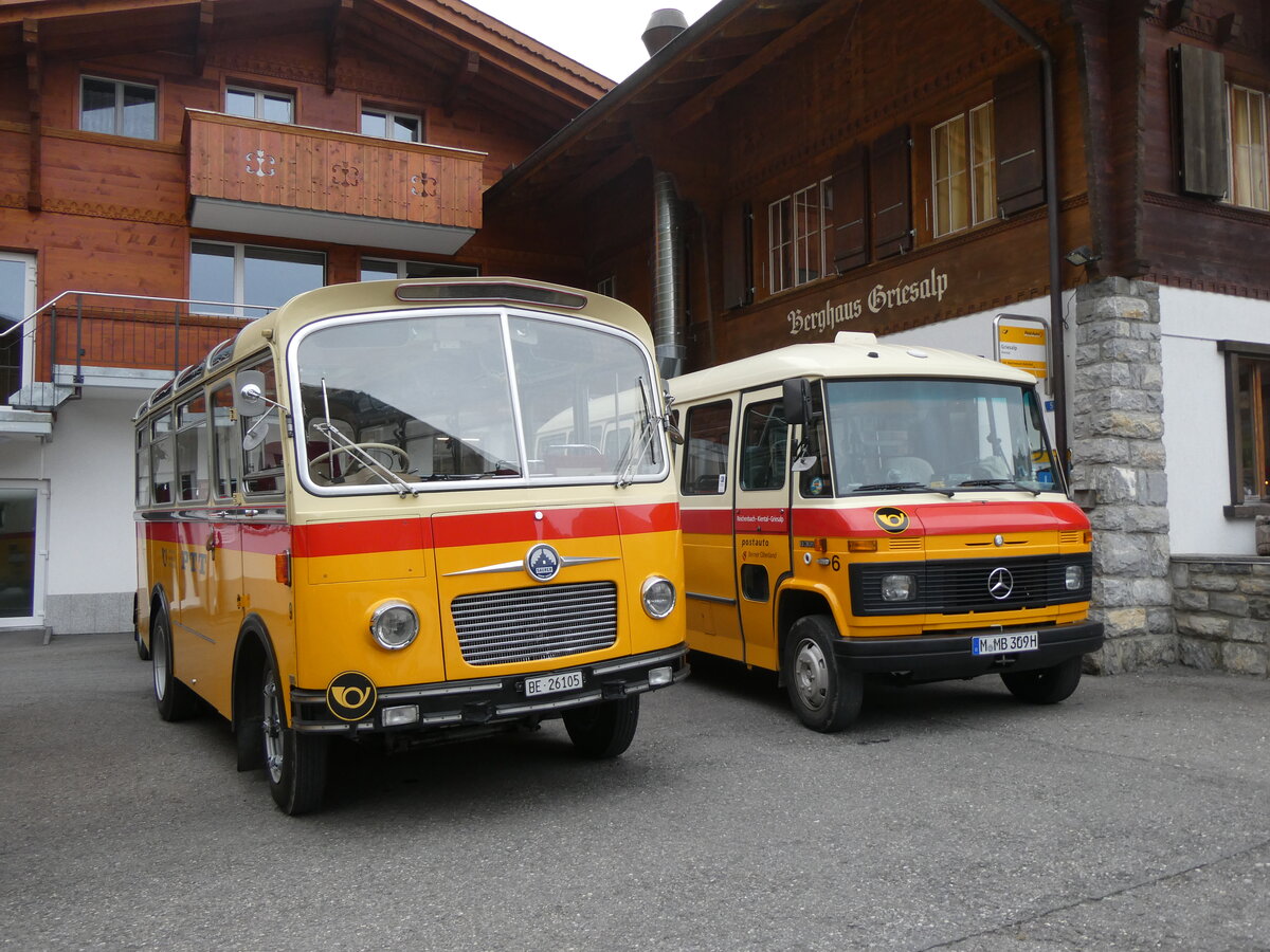 (268'141) - Schmid, Thrishaus - Nr. 9/BE 26'105 - Saurer/R&J (ex Geiger, Adelboden Nr. 9) am 12. Oktober 2024 auf der Griesalp