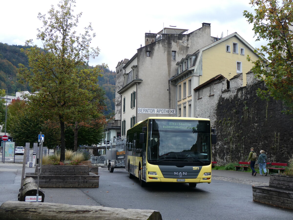 (268'182) - STI Thun - Nr. 152/BE 801'152 - MAN am 13. Oktober 2024 in Thun, Berntorplatz