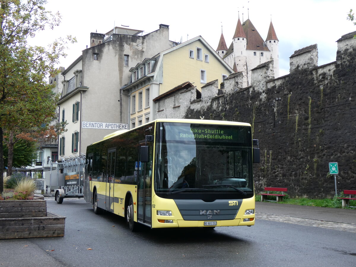 (268'183) - STI Thun - Nr. 152/BE 801'152 - MAN am 13. Oktober 2024 in Thun, Berntorplatz