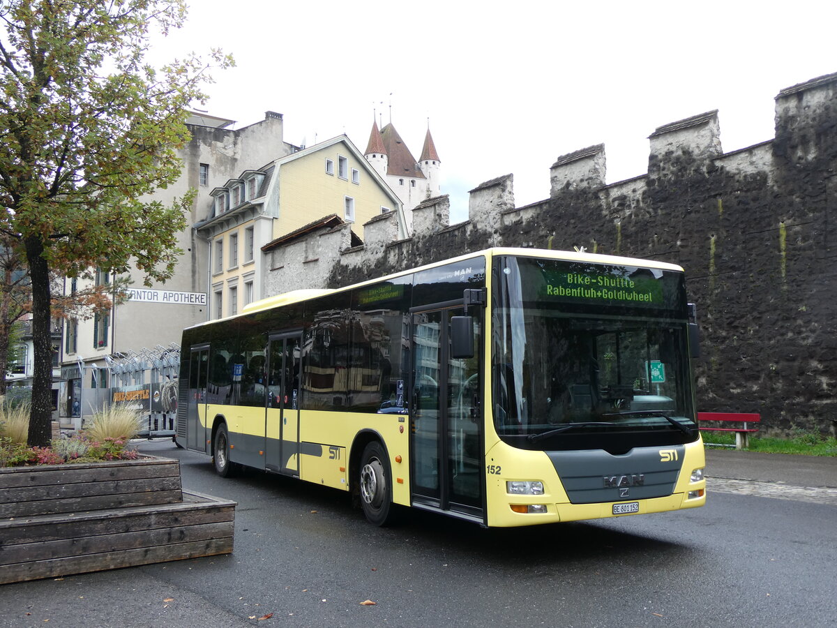 (268'184) - STI Thun - Nr. 152/BE 801'152 - MAN am 13. Oktober 2024 in Thun, Berntorplatz