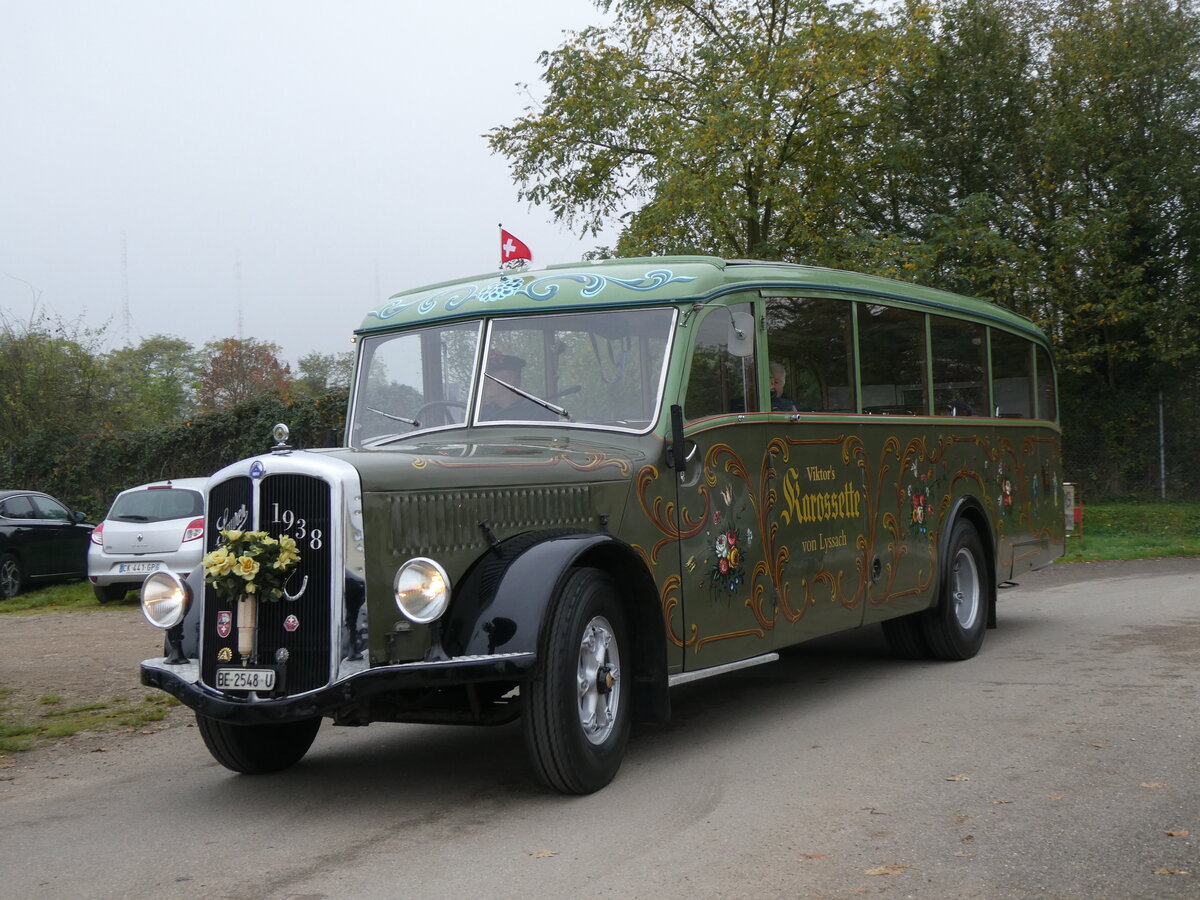 (268'673) - Aus der Schweiz: Lorenz, Lyssach - BE 2548 U - Saurer/Saurer (ex Geiger, Adelboden Nr. 8; ex P 1997) am 26. Oktober 2024 in Kintzheim, Cigoland