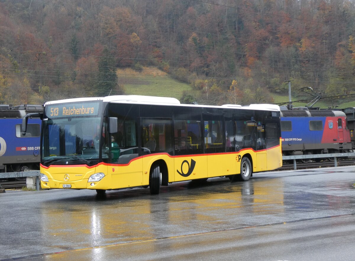 (269'246) - PostAuto Ostschweiz - SZ 58'003/PID 11'449 - Mercedes (ex Dnser, Trimmis) am 19. November 2024 beim Bahnhof Ziegelbrcke