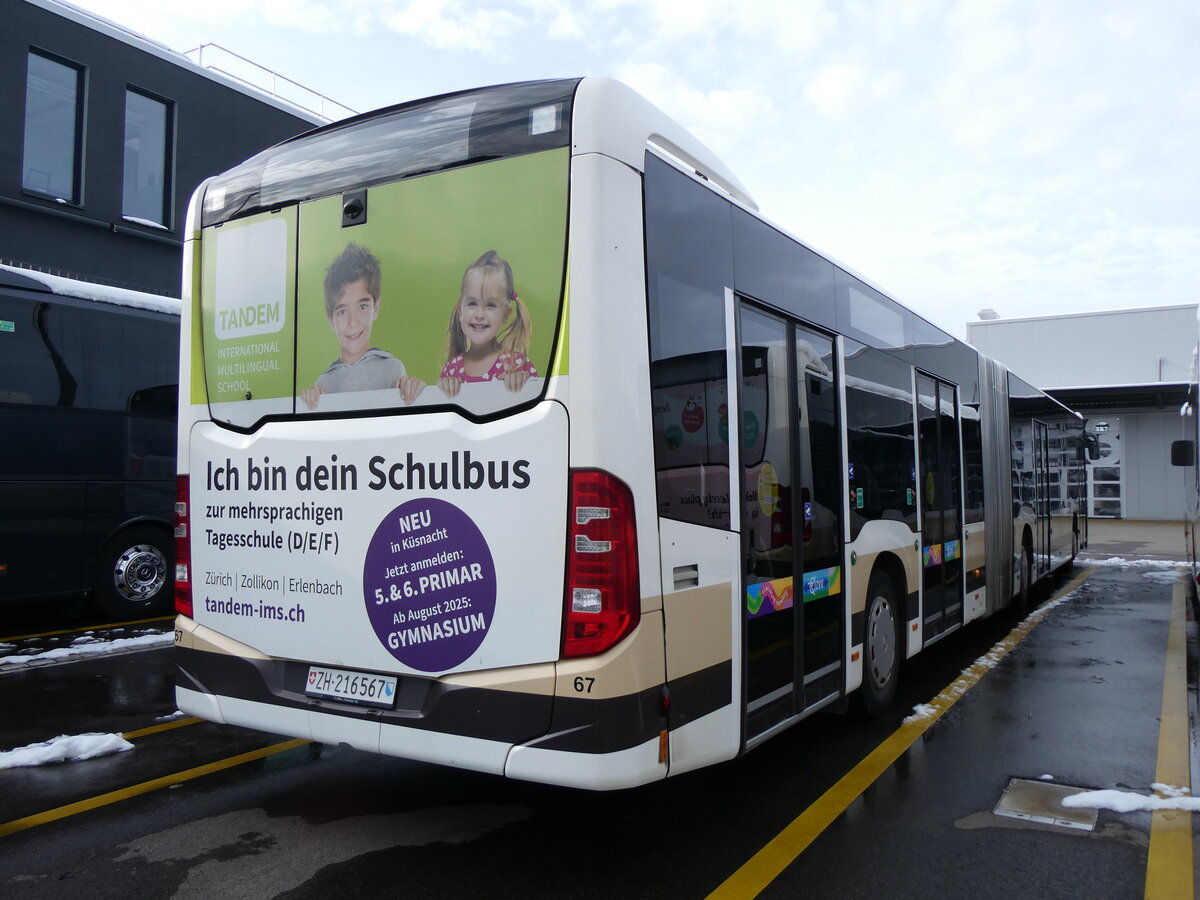 (269'358) - AZZK Zollikon - Nr. 67/ZH 216'567 - Mercedes am 23. November 2024 in Winterthur, Daimler Buses