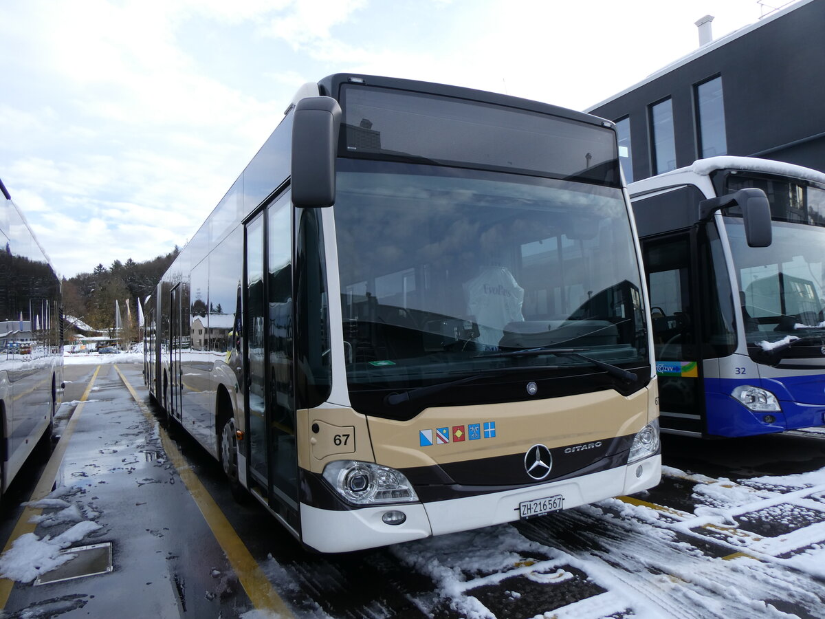 (269'360) - AZZK Zollikon - Nr. 67/ZH 216'567 - Mercedes am 23. November 2024 in Winterthur, Daimler Buses