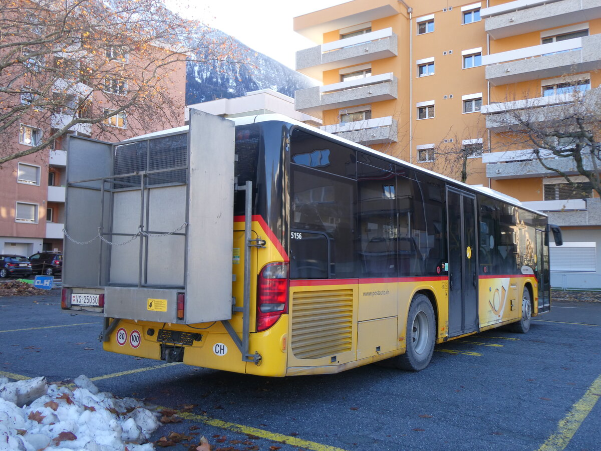 (269'471) - PostAuto Wallis - VS 25'030/PID 5156 - Setra (ex Anthamatten, Saas-Almagell) am 29. November 2024 in Brig, Garage