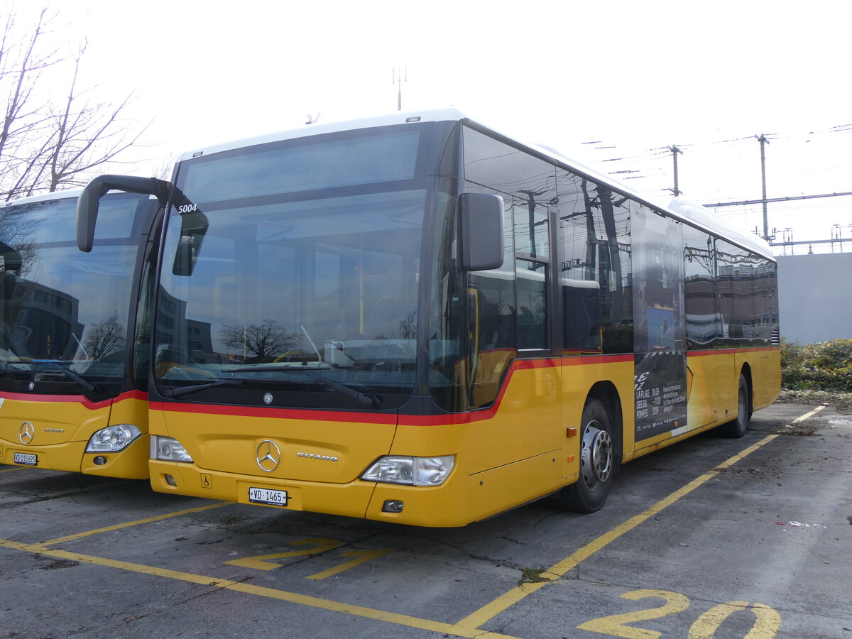 (269'498) - CarPostal Ouest - VD 1465/PID 5004 - Mercedes (ex TPB, Sdeilles) am 30. November 2024 in Yverdon, Garage 