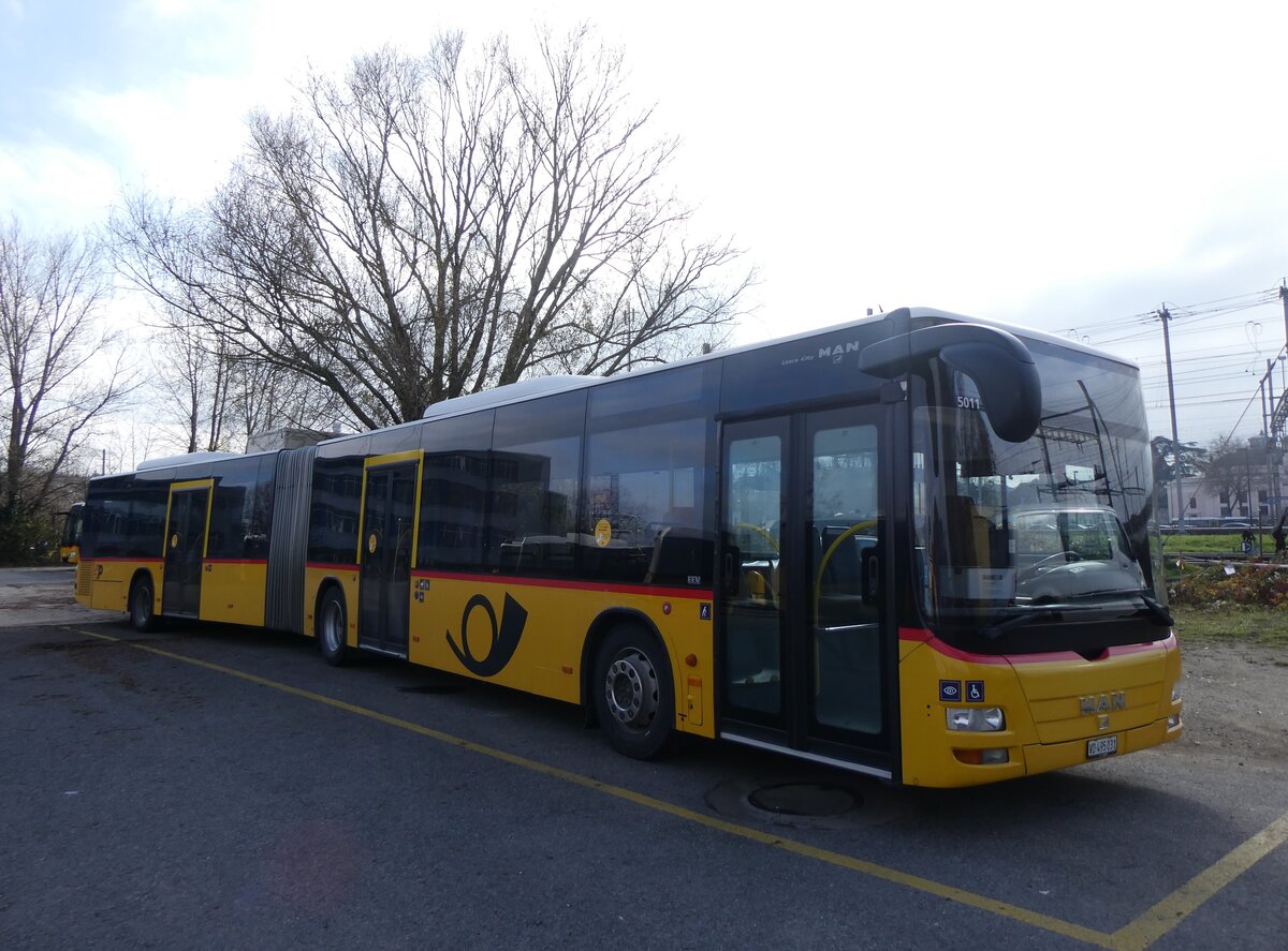 (269'501) - CarPostal Ouest - VD 495'031/PID 5011 - MAN am 30. November 2024 in Yverdon, Garage