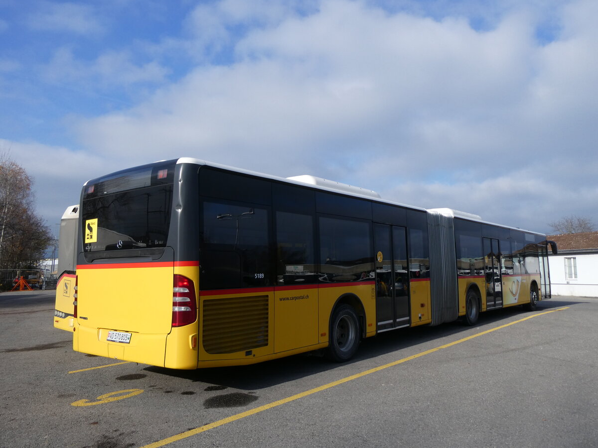 (269'504) - CarPostal Ouest - VD 570'805/PID 5189 - Mercedes (ex SAPJV, L'Isle Nr. 70) am 30. November 2024 in Yverdon, Garage