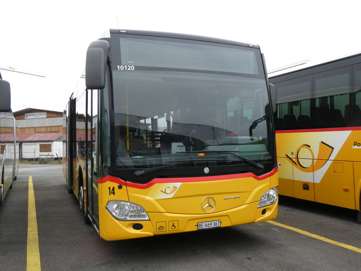 (269'557) - PostAuto Bern - Nr. 14/BE 669'367/PID 10'120 - Mercedes (ex Thepra, Stans Nr. 20) am 30. November 2024 in Kerzers, Interbus