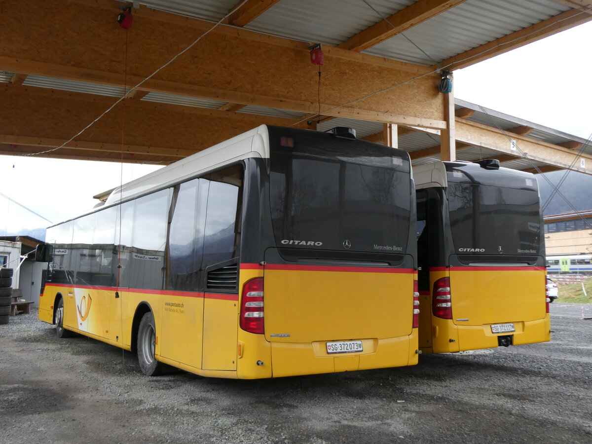 (269'711) - Heim, Flums - SG 372'073/PID 5656 - Mercedes (ex SG 6795) am 9. Dezember 2024 in Interlaken, Postgarage (Einsatz PostAuto)