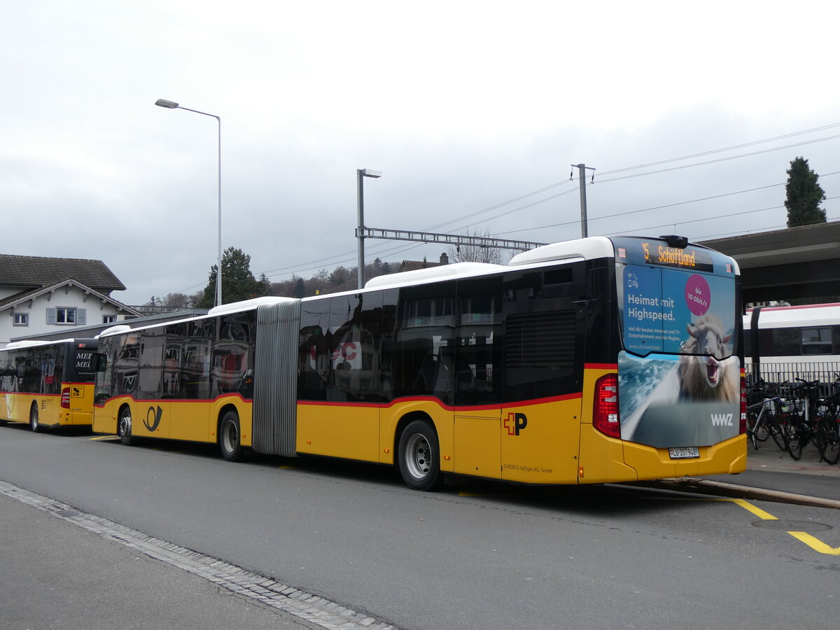 (269'787) - Hfliger, Sursee - Nr. 35/LU 207'948 - Mercedes (ex Nr. 8; ex Eurobus, Arbon Nr. 8) am 10. Dezember 2024 beim Bahnhof Sursee