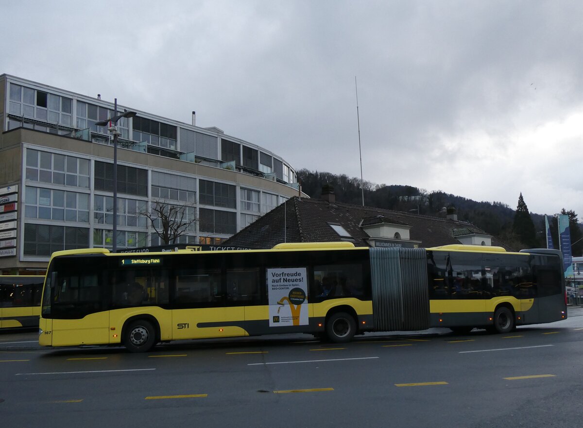 (270'016) - STI Thun - Nr. 167/BE 752'167 - Mercedes am 20. Dezember 2024 beim Bahnhof Thun