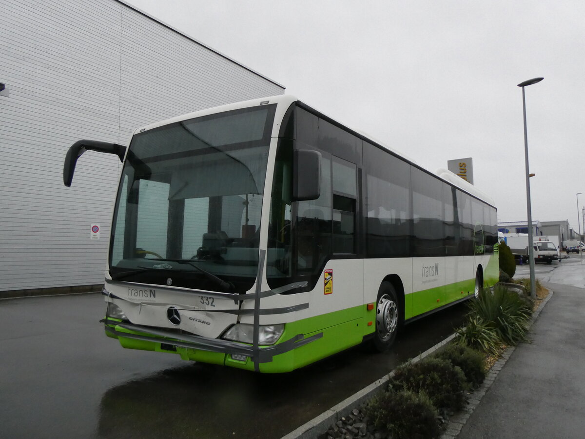 (270'117) - transN La Chaux-de-Fonds - Nr. 332/NE 20'232 - Mercedes (ex TRN La Chaux-de-Fonds Nr. 332) am 22. Dezember 2024 in Kerzers, Interbus