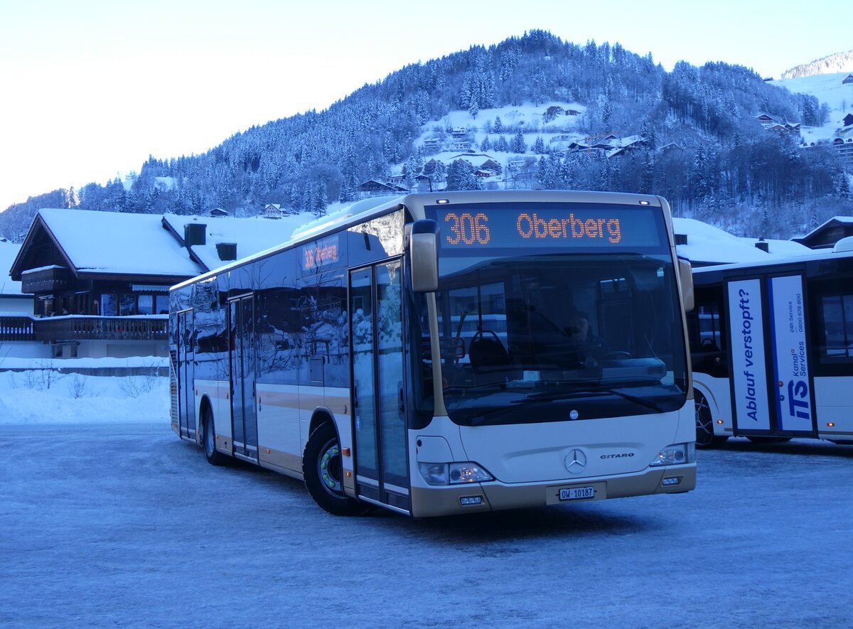 (270'178) - EAB Engelberg - Nr. 3/OW 10'187 - Mercedes (ex AAGS Schwyz Nr. 38) am 25. Dezember 2024 in Engelberg, Talstation Titlis