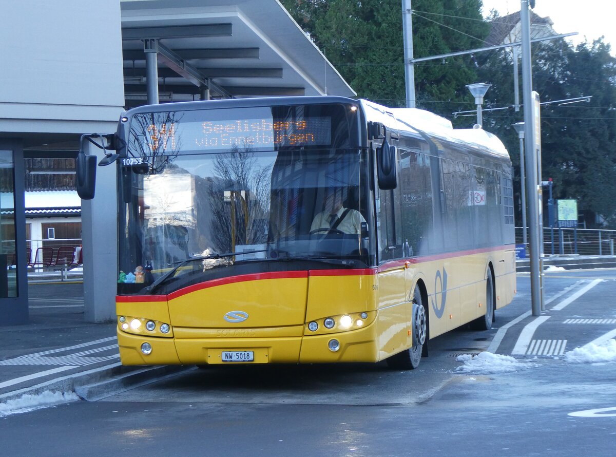 (270'222) - PostAuto Zentralschweiz - Nr. 506/NW 5018/PID 10'253 - Solaris (ex Nr. 56; ex Nr. 26; ex Thepra, Stans Nr. 26) am 25. Dezember 2024 beim Bahnhof Stans