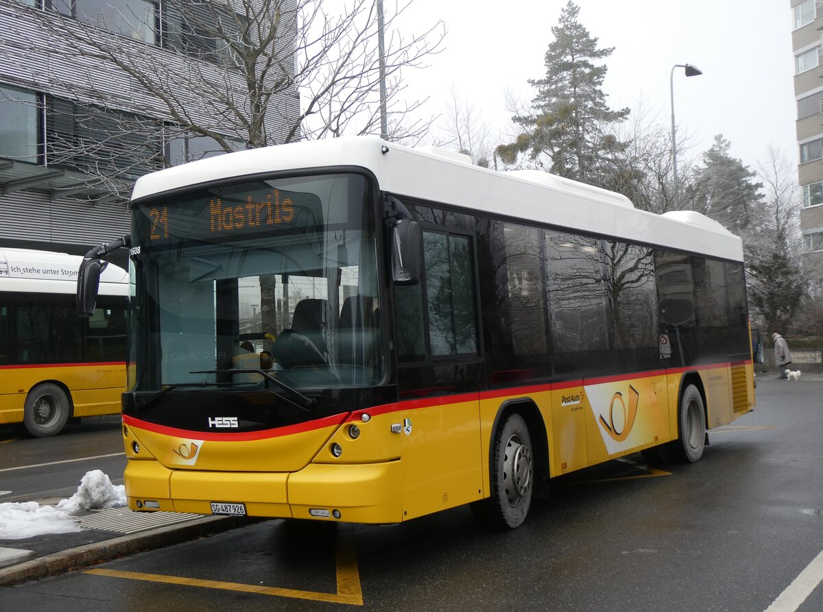 (270'282) - Gessinger, Bad Ragaz - SG 487'926/PID 11'608 - Scania/Hess (ex GR 102'390) am 27. Dezember 2024 beim Bahnhof Landquart