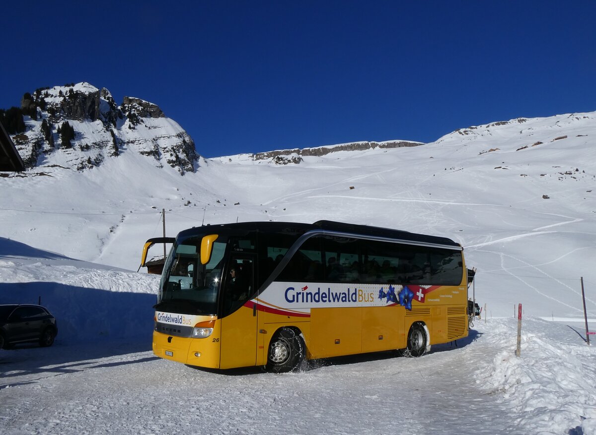 (270'353) - GrindelwaldBus, Grindelwald - Nr. 26/BE 268'737 - Setra am 29. Dezember 2024 auf der Bussalp