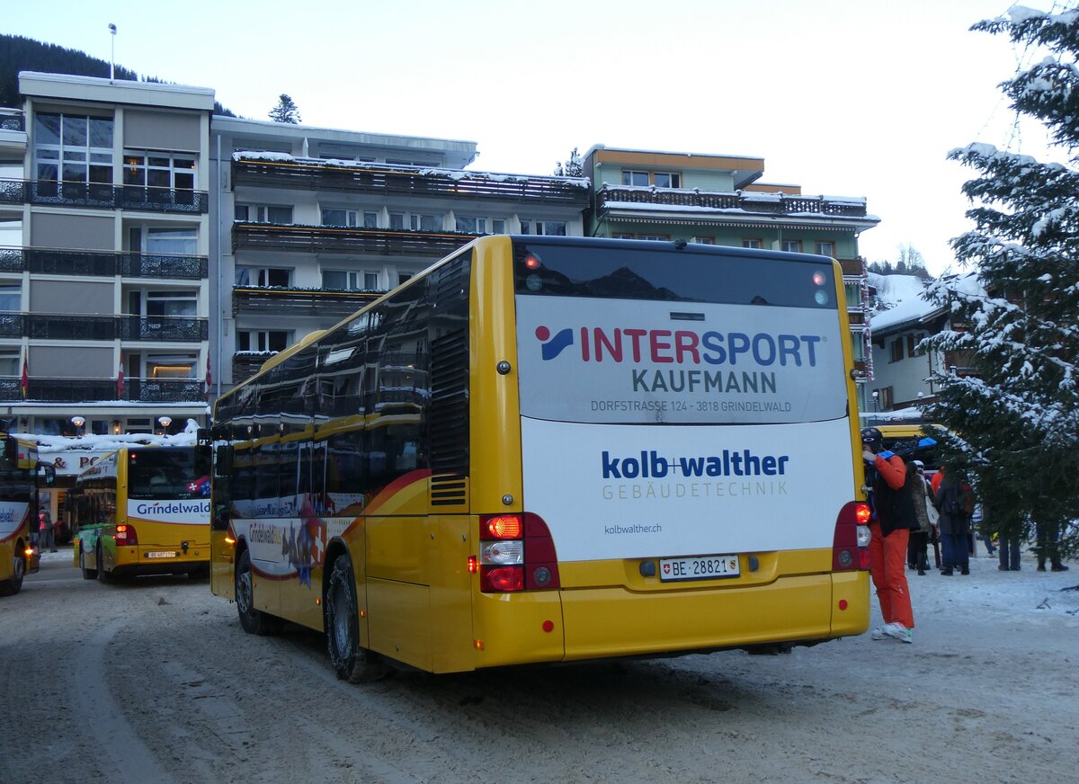 (270'405) - GrindelwaldBus, Grindelwald - Nr. 16/BE 28'821 - MAN am 29. Dezember 2024 beim Bahnhof Grindelwald