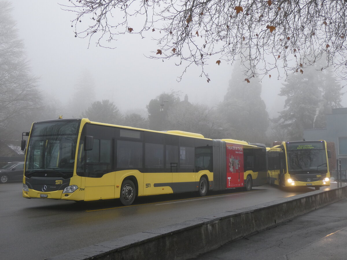 (270'462) - STI Thun - Nr. 704/BE 434'704 - Mercedes am 31. Dezember 2024 bei der Schifflndte Thun