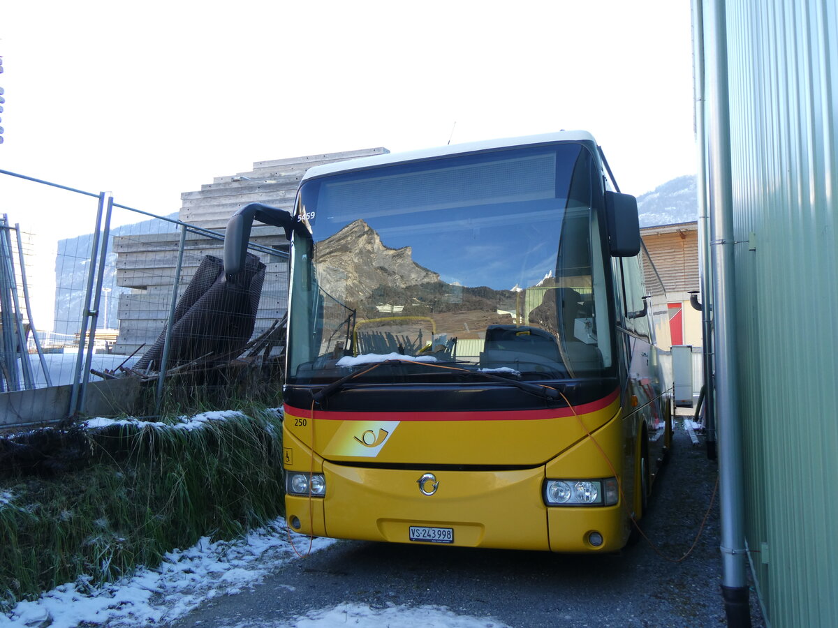 (270'525) - Buchard, Leytron - Nr. 250/VS 243'998/PID 5459 - Irisbus am 1. Januar 2025 in Leytron, Garage