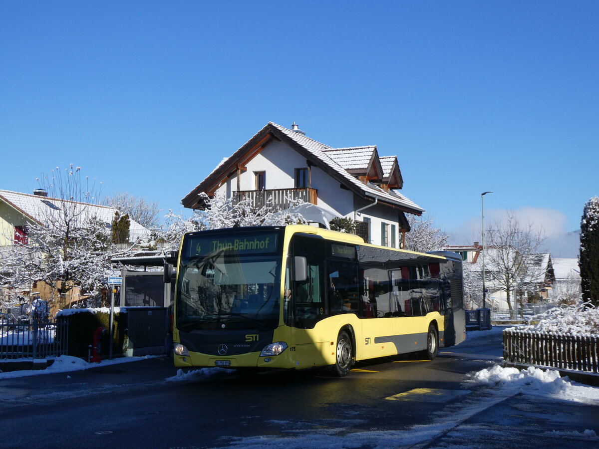 (270'575) - STI Thun - Nr. 175/BE 752'175 - Mercedes am 3. Januar 2025 in Thun-Lerchenfeld, Forstweg