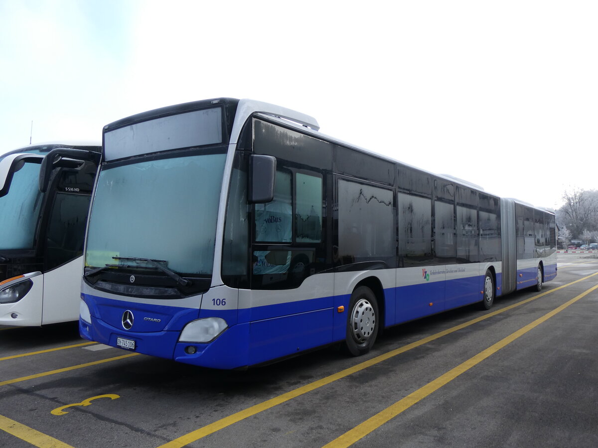 (270'588) - VZO Grningen - Nr. 106/ZH 745'106 - Mercedes am 4. Januar 2025 in Winterthur, Daimler Buses