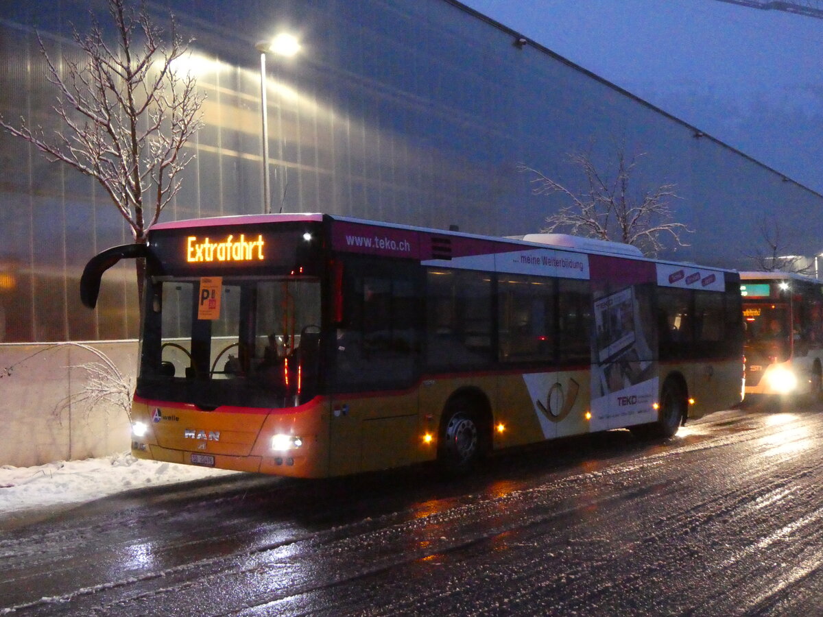 (270'814) - Wyss, Boningen - Nr. 67/SO 20'476/PID 10'834 - MAN am 11. Januar 2025 beim Bahnhof Frutigen