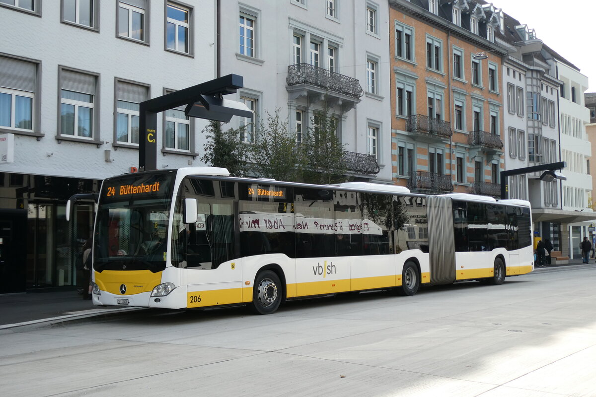 (281'130) - VBSH Schaffhausen - Nr. 206/SH 12'506 - Mercedes am 10. Oktober 2025 beim Bahnhof Schaffhausen