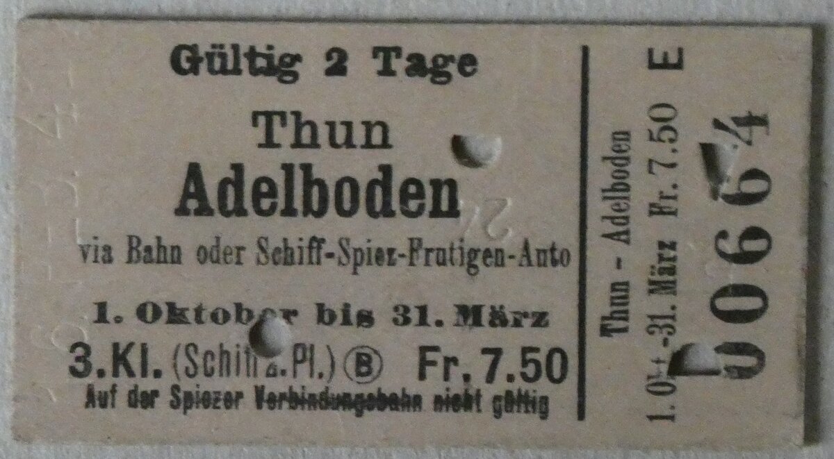 (283'187) - AFA-Einzelbillet vom 16. Februar 1941 am 14. Dezember 2025 in Thun