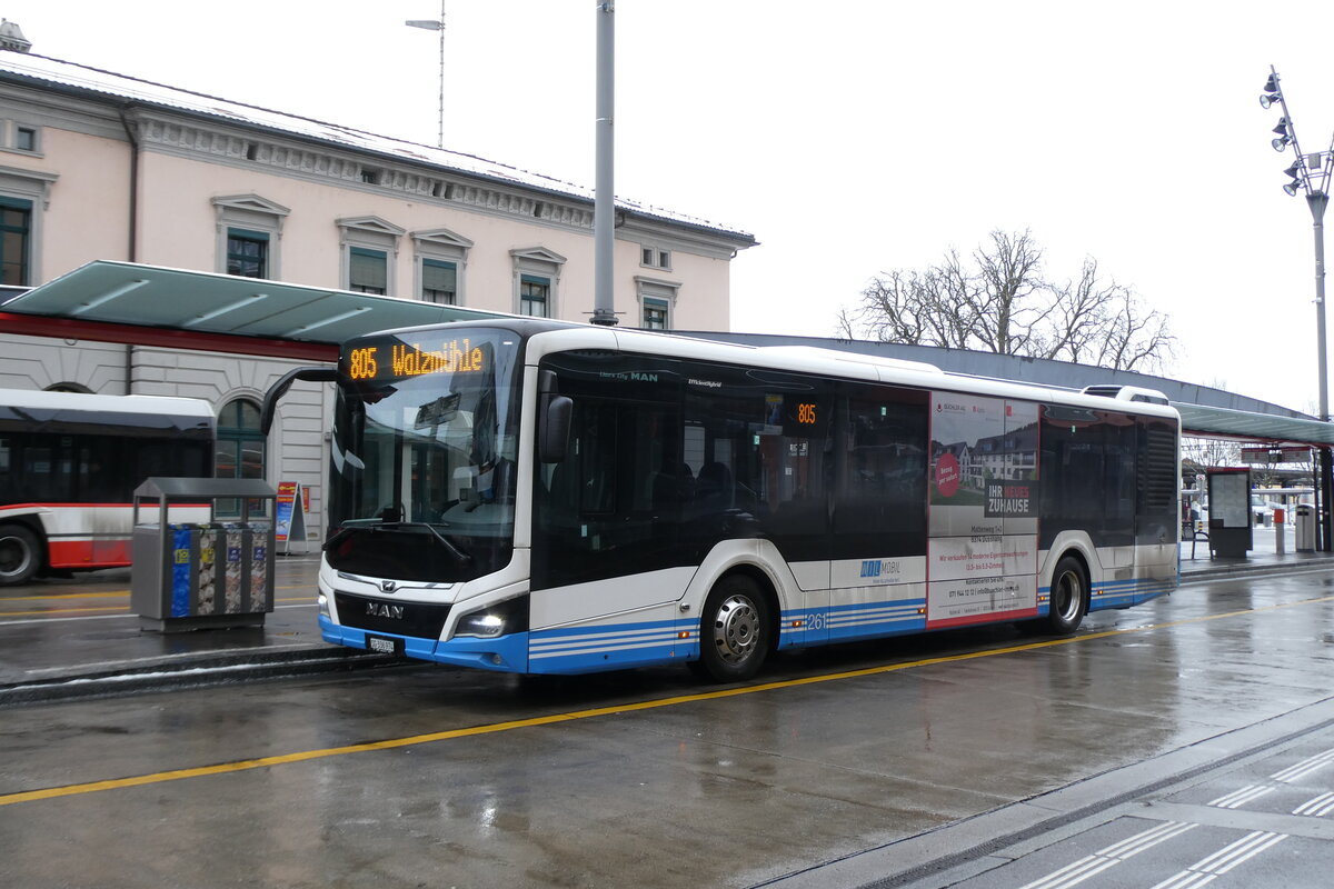 (283'750) - WilMobil, Wil - Nr. 261/SG 336'974 - MAN am 8. Januar 2026 beim Bahnhof Frauenfeld