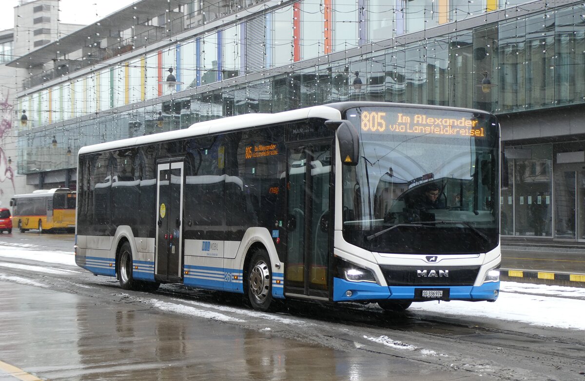 (283'754) - WilMobil, Wil - Nr. 261/SG 336'974 - MAN am 8. Januar 2026 beim Bahnhof Frauenfeld
