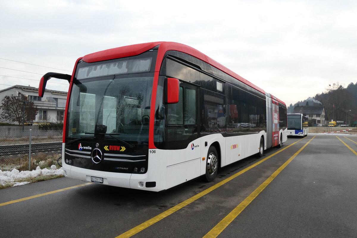 (284'243) - RVBW Wettingen - Nr. 106/AG 226'179 - eMercedes am 17. Januar 2026 in Winterthur, Daimler Buses