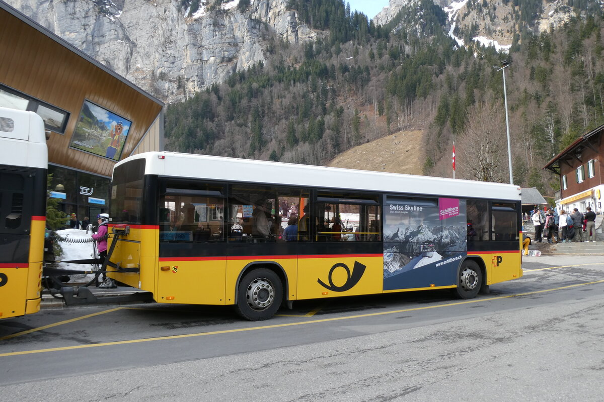 (285'137) - PostAuto Bern - BE 586'962/PID 10'298 - Lanz+Marti/Hess Personenanh�nger (ex BE 497'265; ex VBL Luzern Nr. 308) am 28. Februar 2026 auf der St�ckalp