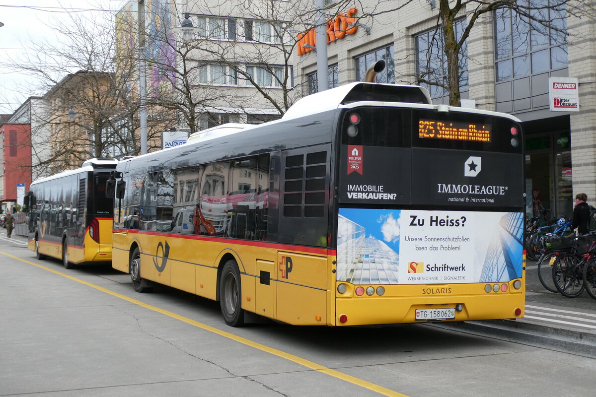 (285'468) - PostAuto Ostschweiz - TG 158'062/PID 10'077 - Solaris am 17. M�rz 2026 beim Bahnhof Frauenfeld
