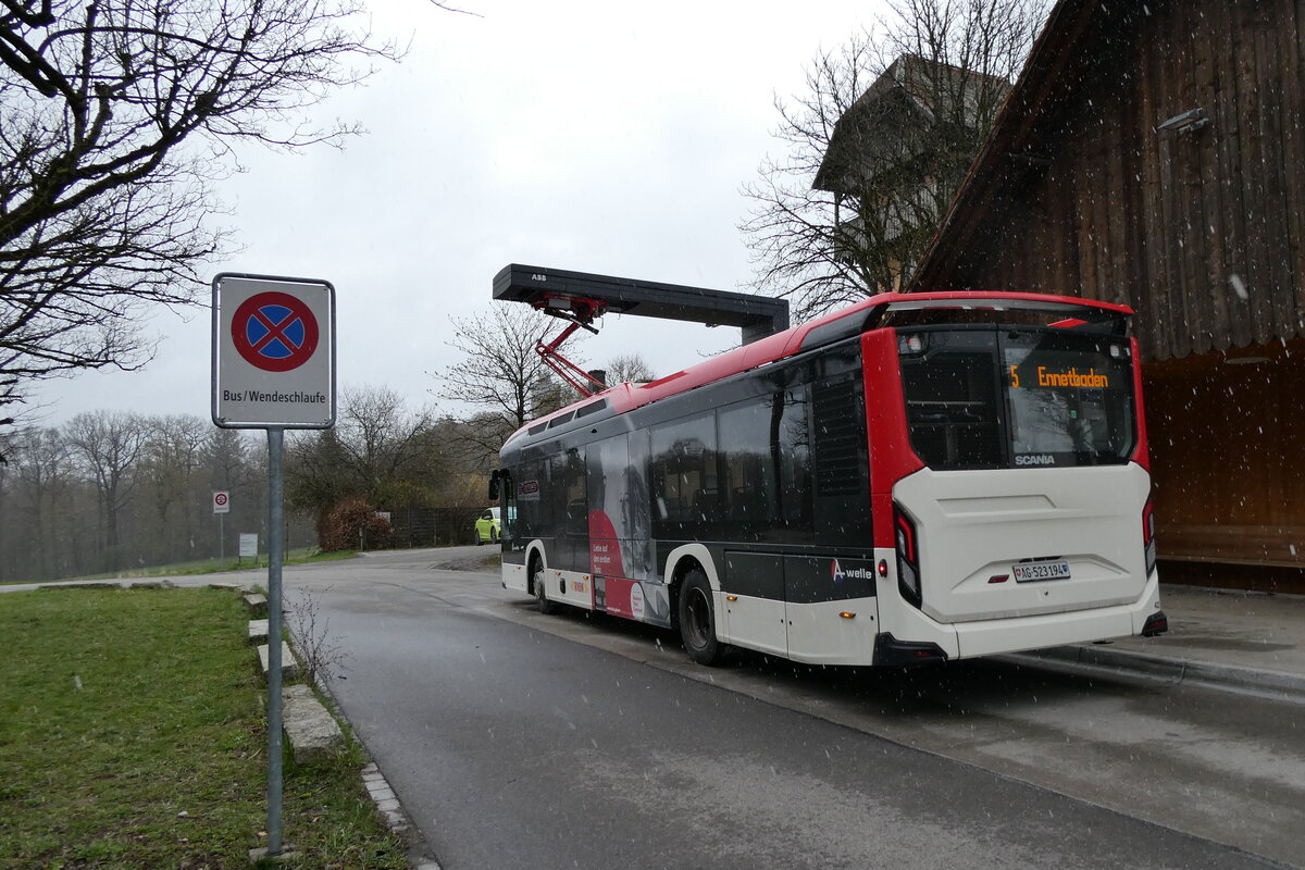 (285'734) - RVBW Wettingen - Nr. 42/AG 523'194 - eScania am 26. M�rz 2026 in Baden, Baldegg