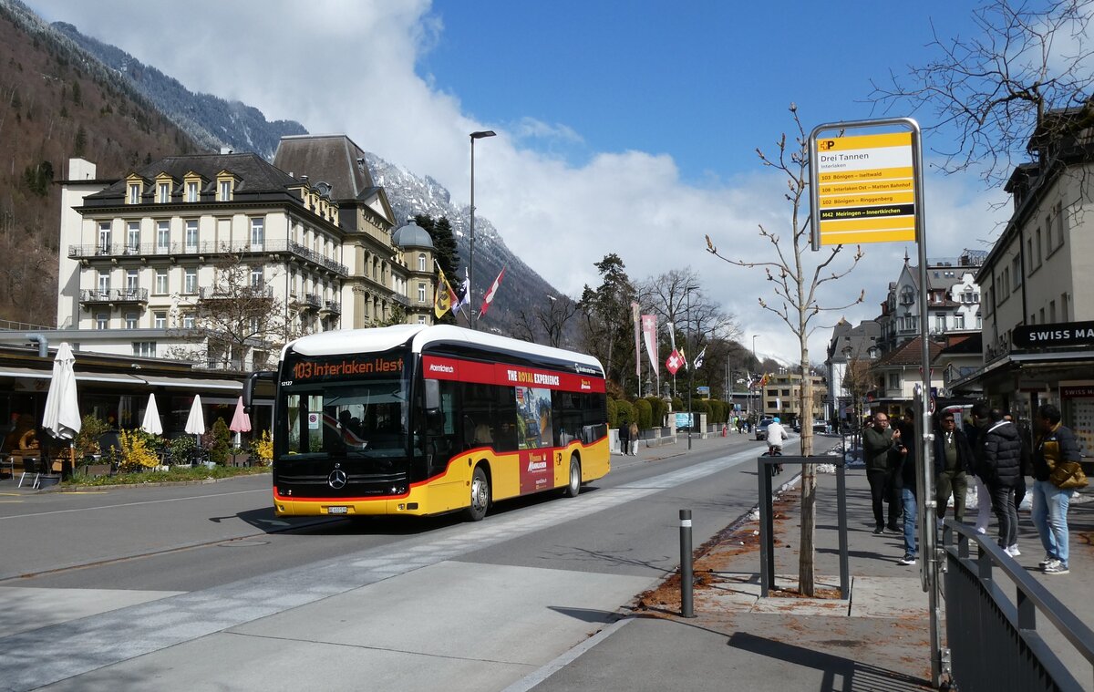 (285'842) - PostAuto Bern - BE 610'538/PID12'127 - eMercedes am 29. M�rz 2026 in Interlaken, Drei Tannen