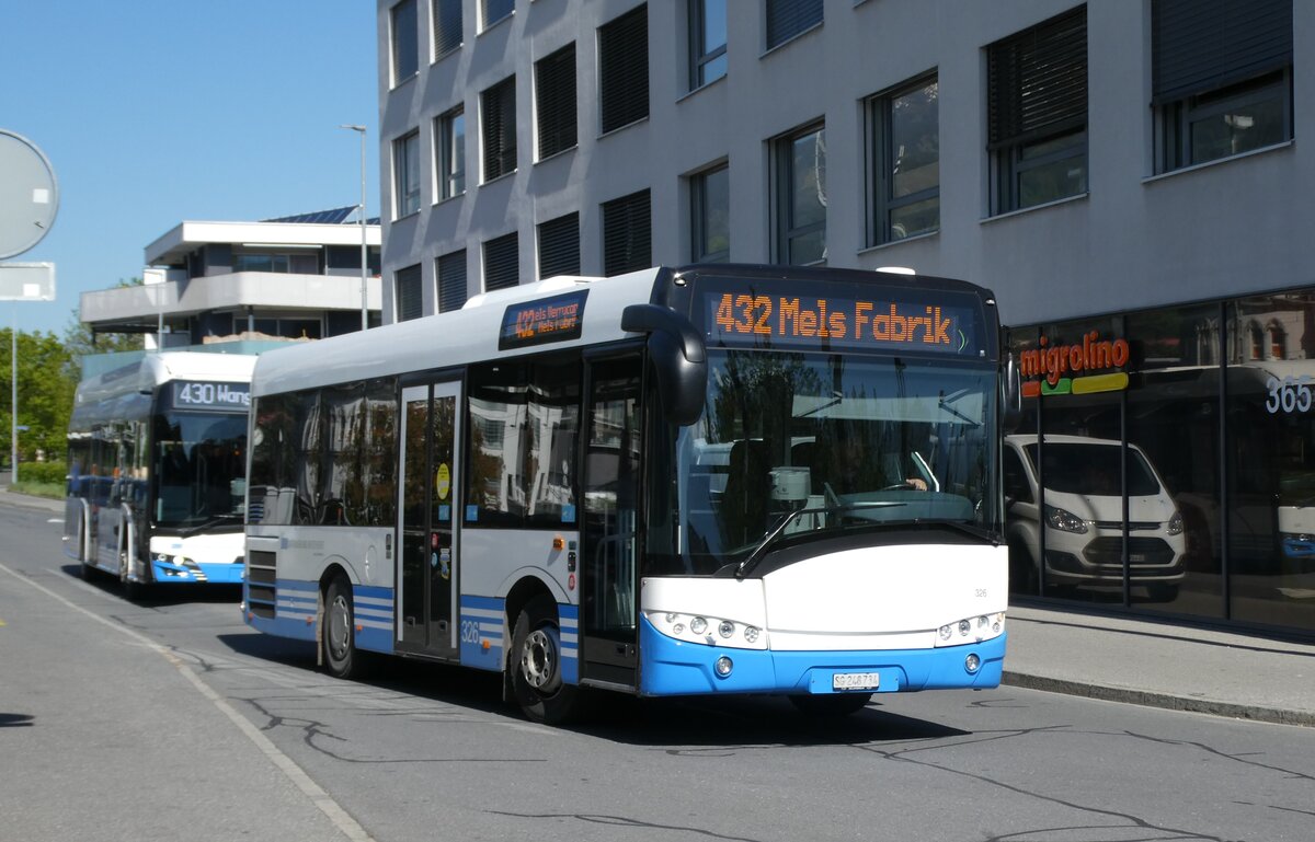(286'523) - BSW Sargans - Nr. 326/SG 248'734 - Solaris am 30. April 2026 beim Bahnhof Sargans