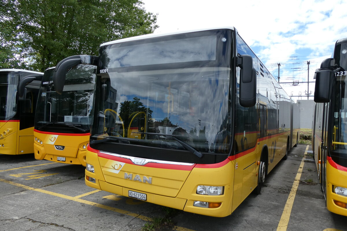 (287'034) - CarPostal Ouest - VD 623'504/PID 10'391 - MAN (ex JU 52'076; ex Nr. 38) am 16. Mai 2026 in Yverdon, Garage