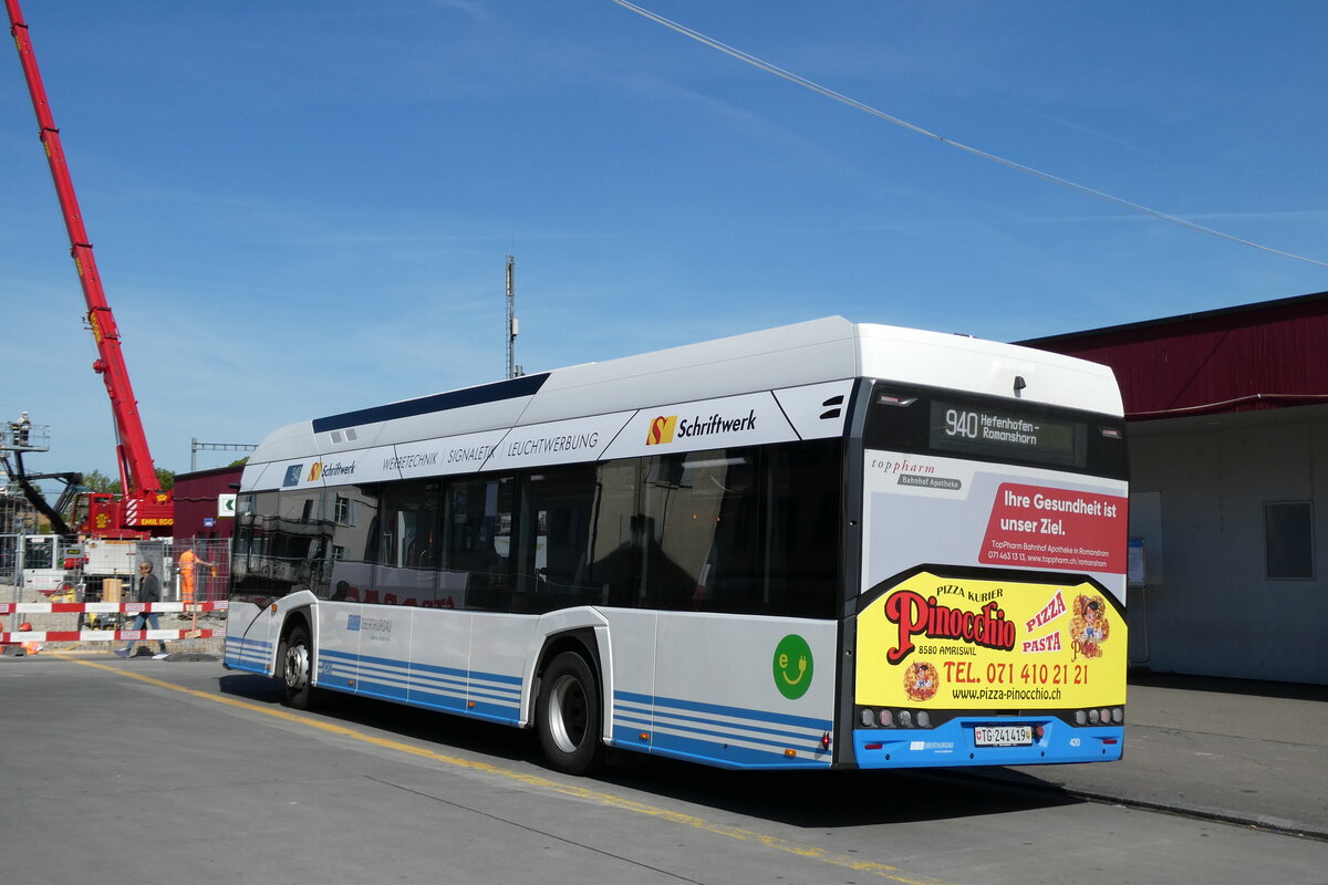 (287'125) - BOTG Amriswil - Nr. 420/TG 241'419 - eSolaris am 21. Mai 2026 beim Bahnhof Amriswil