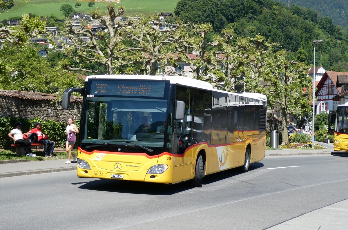 (287'241) - PostAuto Zentralschweiz - Nr. 508/NW 5150/PID 10'806 - Mercedes (ex Nr. 58; ex Nr. 14; ex Thepra, Stans Nr. 14) am 23. Mai 2026 beim Bahnhof Sarnen