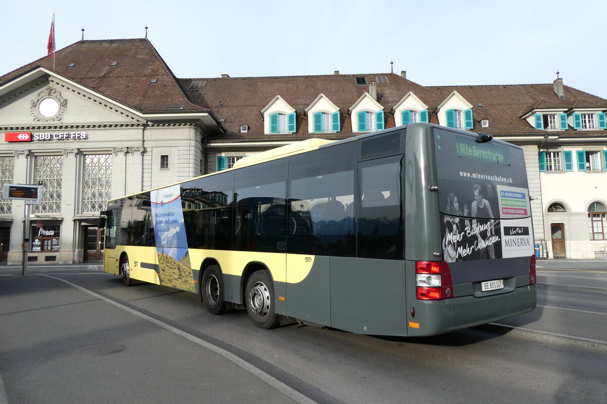 (287'374) - STI Thun - Nr. 147/BE 801'147 - MAN am 30. Mai 2026 beim Bahnhof Thun