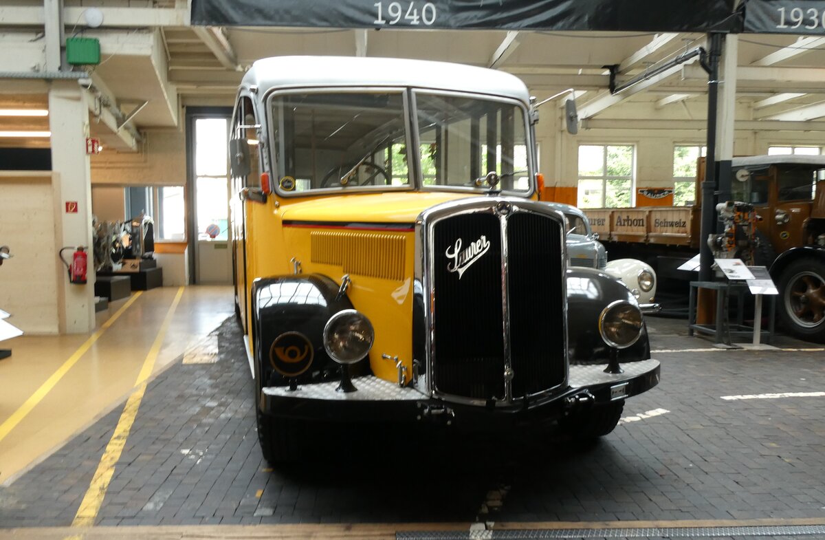 (287'451) - Oldtimer Club Saurer, Arbon - Saurer/Hess (ex Cars Alpin Neff, Arbon Nr. 20; ex P 24'533; ex P 1377) am 30. Mai 2026 in Arbon, Saurermuseum 
