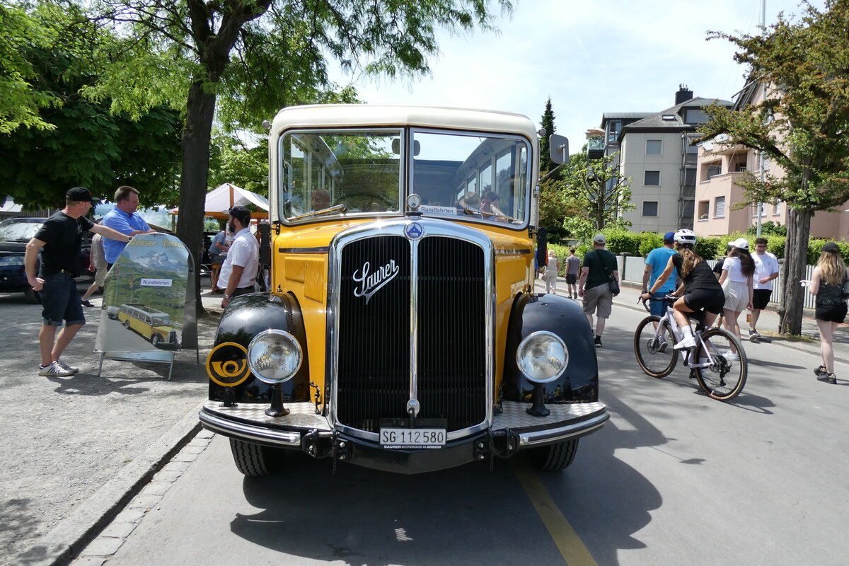 (287'502) - Baumgartner, Horn - Nr. 4/SG 112'580 - Saurer/Saurer (ex Nr. 2; ex Montegazzi, Riva San Vitale; ex AMSA Chiasso Nr. 20; ex OAK Wangen a.A. Nr. 10; ex P 23'082; ex P 2134) am 30. Mai 2026 in Arbon, Arbon Classics