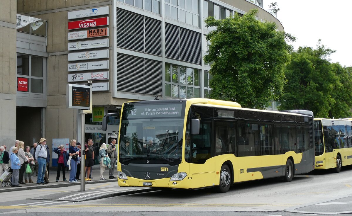 (287'581) - STI Thun - Nr. 414/BE 810'414 - Mercedes am 4. Juni 2026 beim Bahnhof Thun