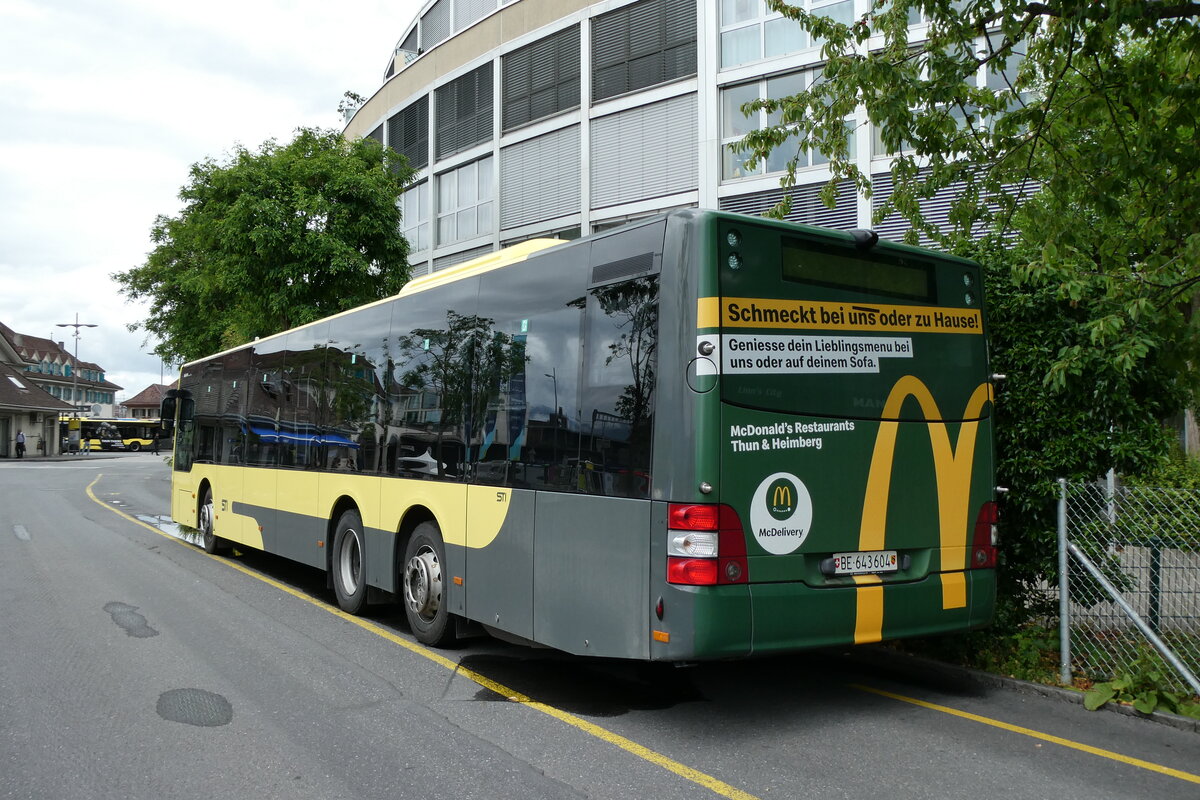 (287'593) - STI Thun - Nr. 604/BE 643'604 - MAN am 5. Juni 2026 bei der Schiffl�ndte Thun
