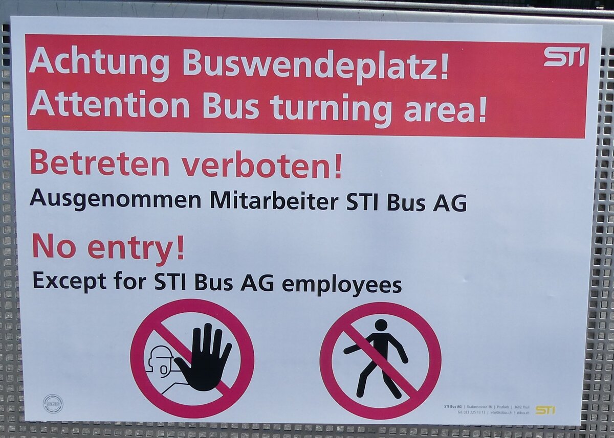 (289'528) - Achtung Buswendeplatz! am 8. Juli 2026 bei der Schiffl�ndte Thun