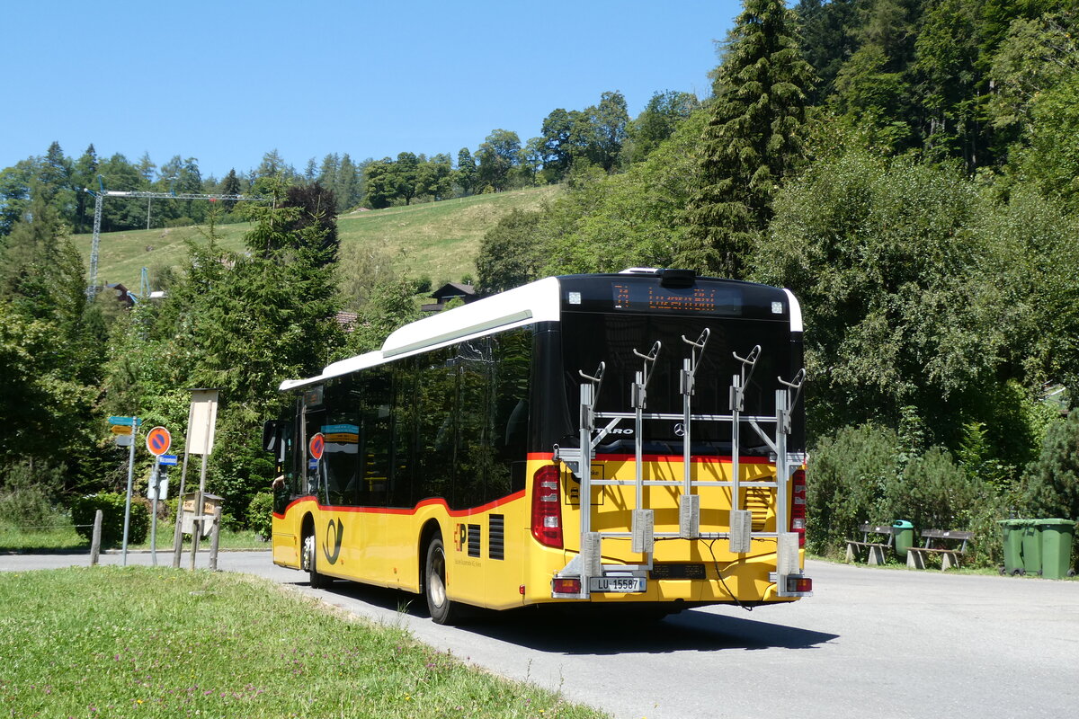 (289'786) - Bucheli, Kriens - Nr. 30/LU 15'587/PID 10'566 - Mercedes (ex PostAuto Zentralschweiz Nr. 510; ex PostAuto Zentralschweiz Nr. 68; ex AAGU Altdorf Nr. 68) am 24. Juli 2026 in Eigenthal, Talboden