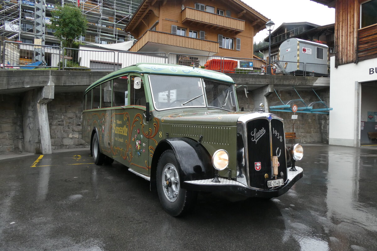 (289'873) - Lorenz, Lyssach - Nr. 8/BE 2548 U - Saurer/Saurer (ex GEiger, Adelboden Nr. 8; ex P 1997) am 26. Juli 2026 in Adelboden, Busstation