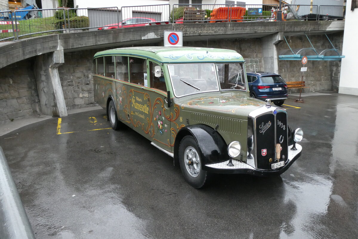 (289'876) - Lorenz, Lyssach - Nr. 8/BE 2548 U - Saurer/Saurer (ex Geiger, Adelboden Nr. 8; ex P 1997) am 26. Juli 2026 in Adelboden, Busstation